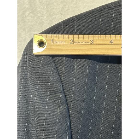 Chaps 38R 30x30 Navy Blue Dashed Banker's Stripe Suit Quality Classic Fit - Picture 10 of 16